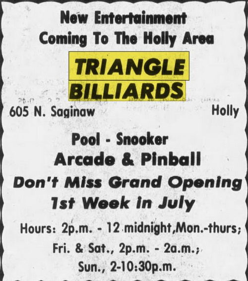 Triangle Billiards - Jun 30 1983 Ad